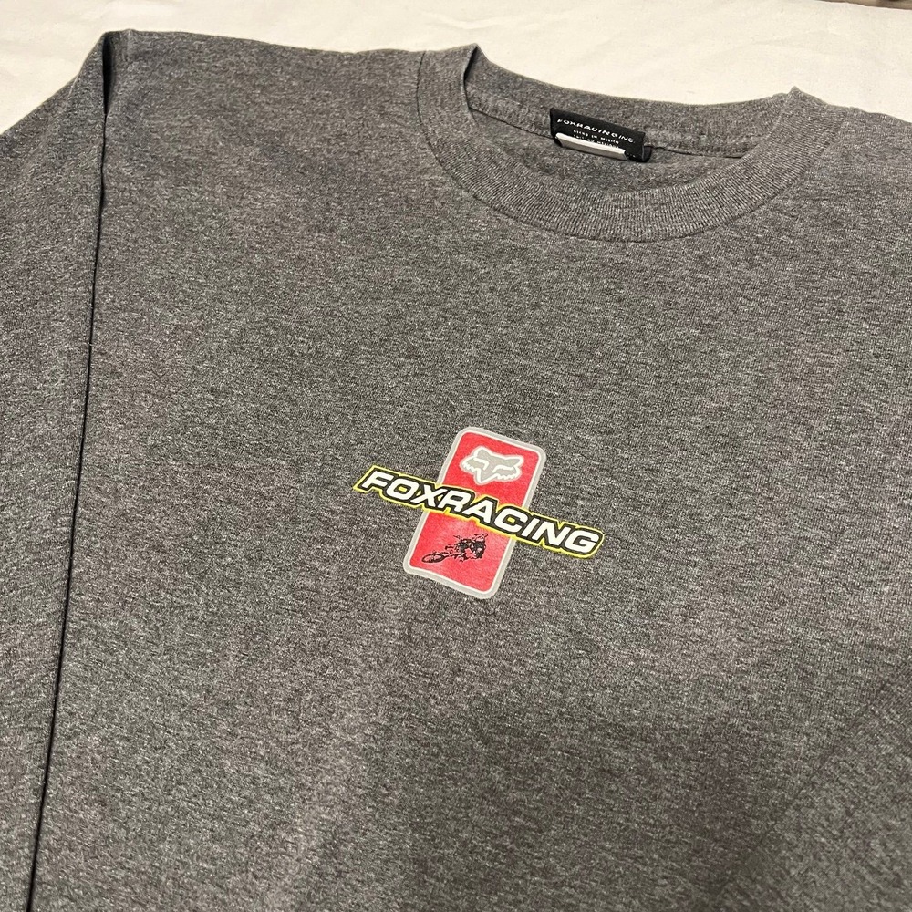 Vintage Fox Racing Gray Long Sleeve Shirt Size Large (2642)
